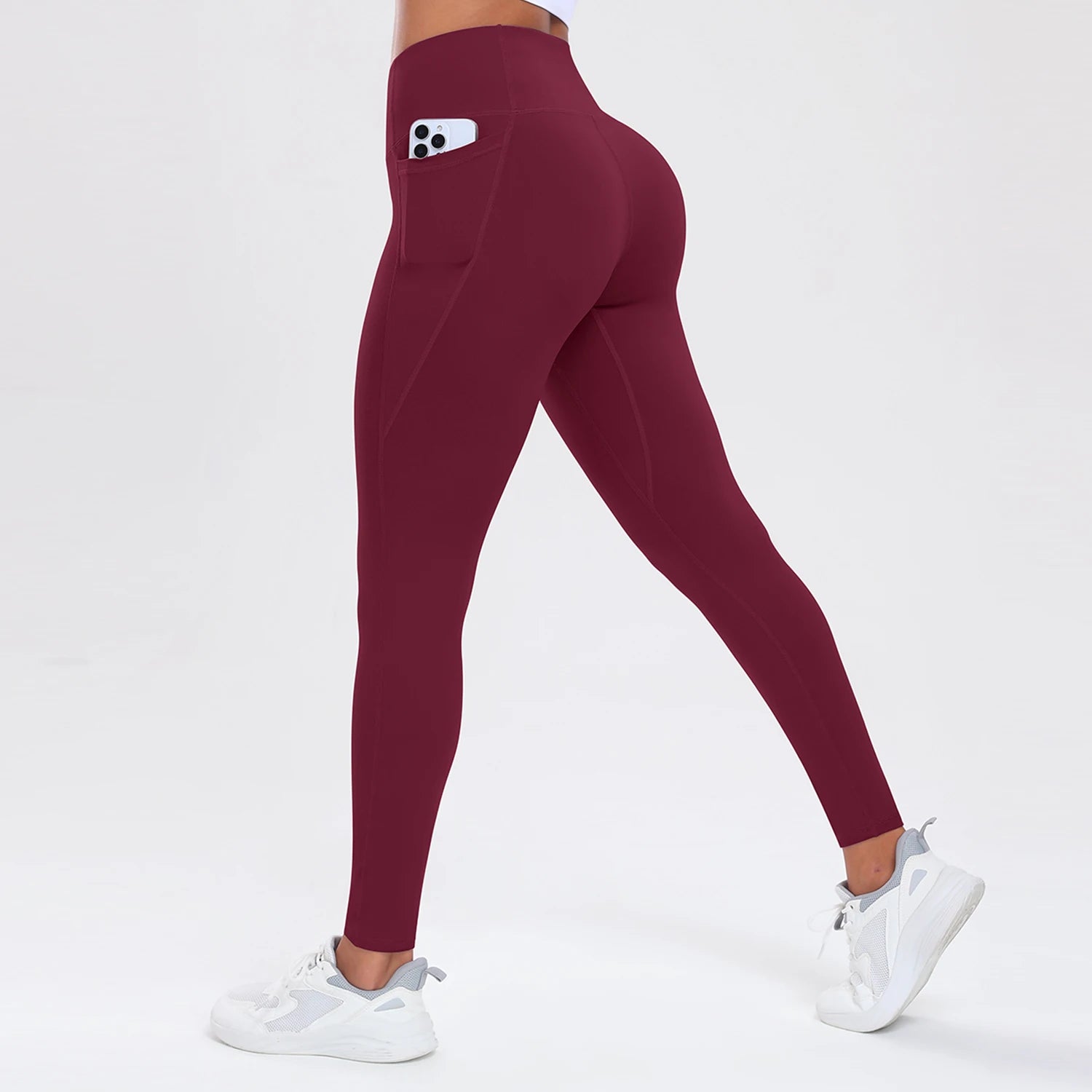 Yoga Pants with Pockets for Women Tummy Control Butt Lifting Sports Tights Slim Elastic Workout Leggings Casual Sportswear
