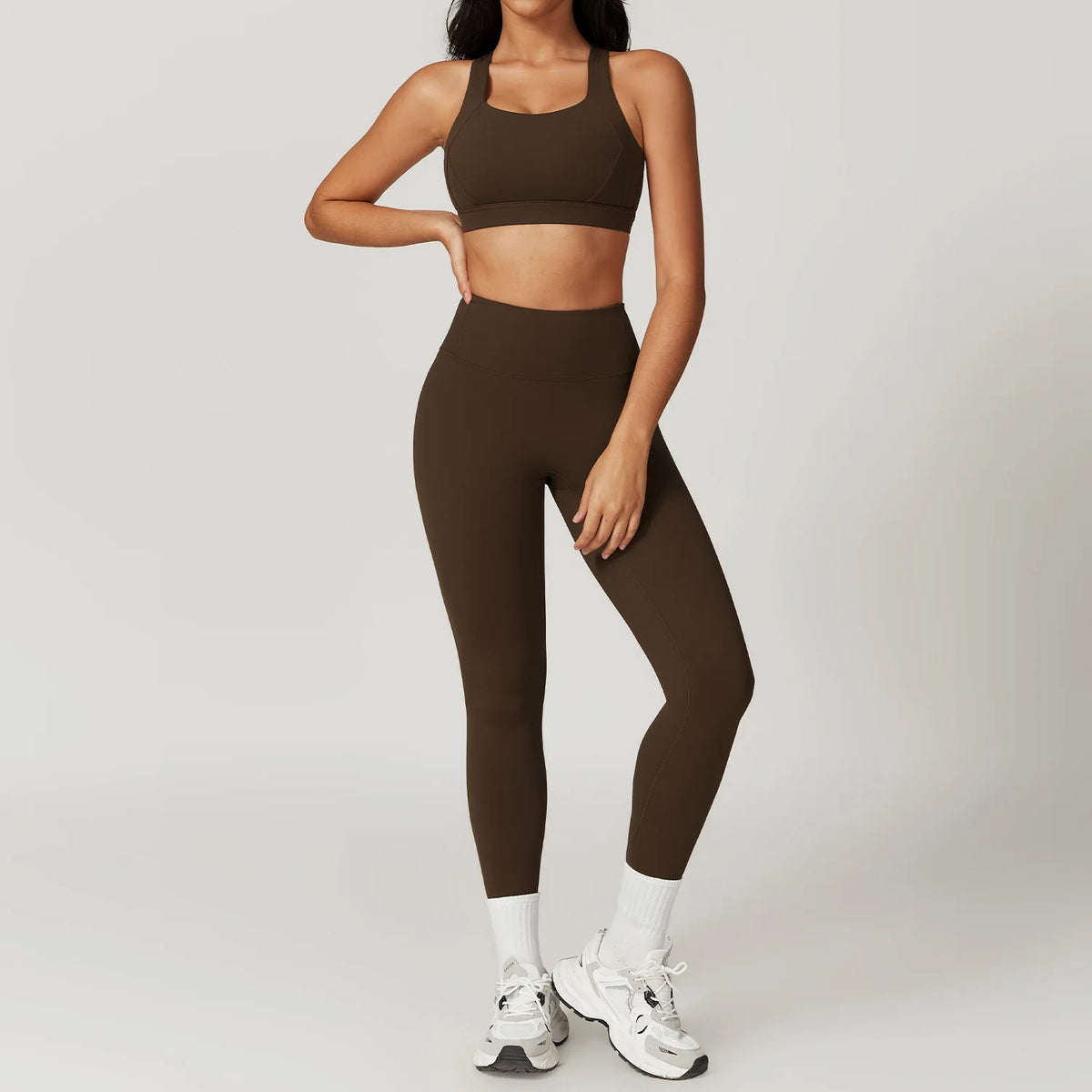 2-Piece Women’s High-Waist Leggings & Sports Bra Set