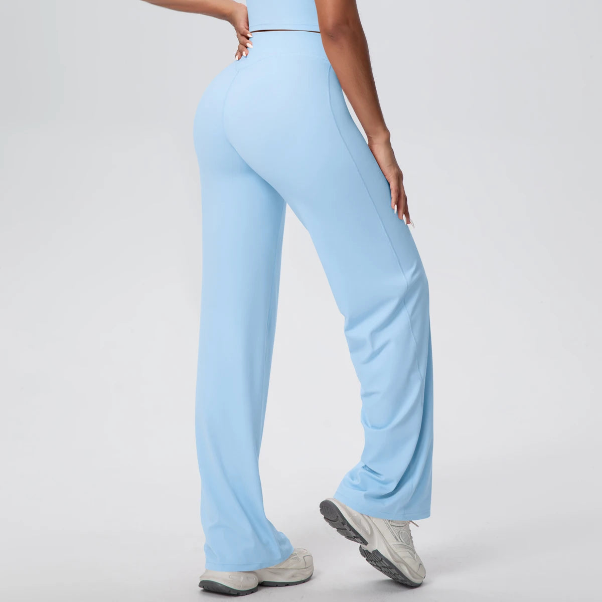 Woman Summer Breathable Wide Leg Yoga Pants Fitness Sports Running Cycling Solid Color Lifting Buttocks Gym Yoga Pants