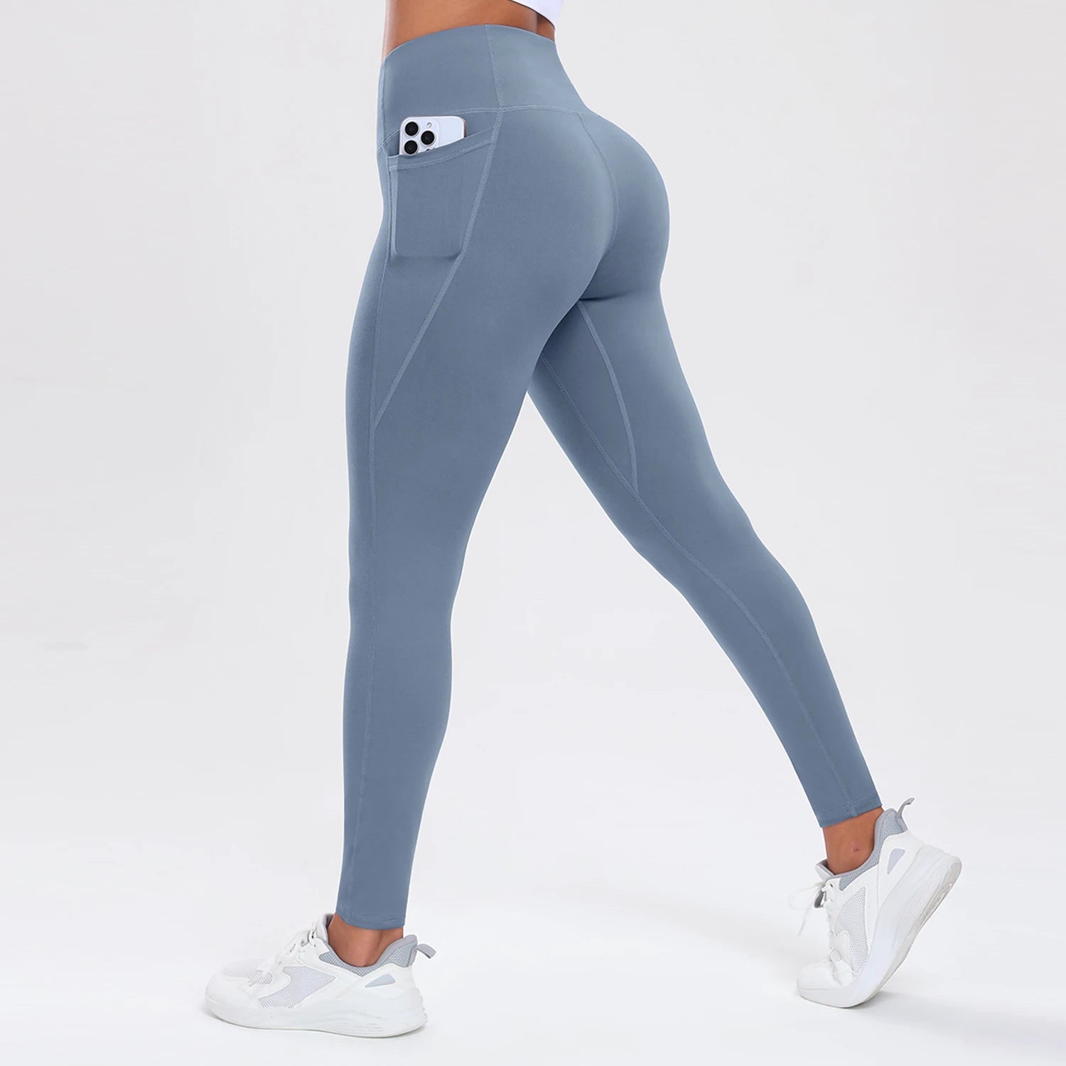 Yoga Pants with Pockets for Women Tummy Control Butt Lifting Sports Tights Slim Elastic Workout Leggings Casual Sportswear