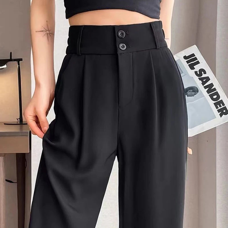 Women’s High-Waisted Straight-Leg Summer Trousers