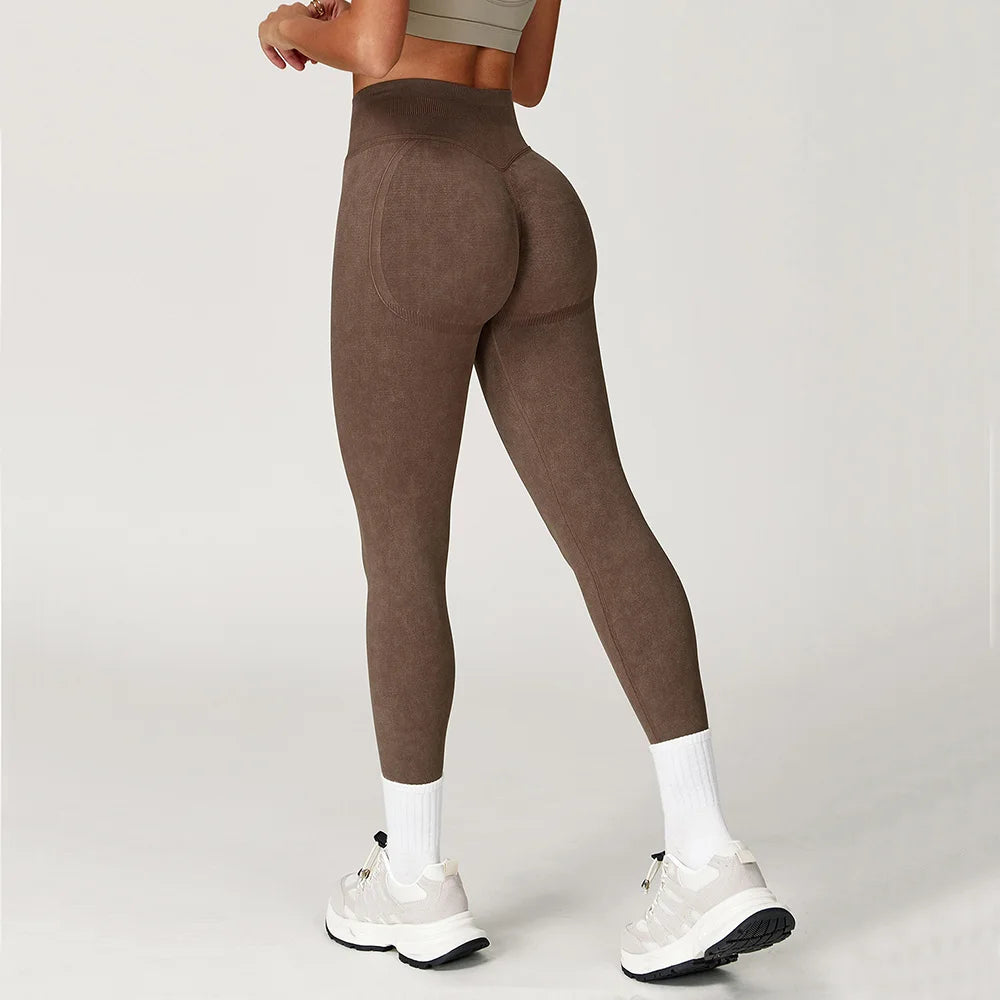 Yoga Pants Sports Leggings Women Seamless Sports Yoga Pant High Waist Ribbed Gym Clothes Fitness Workout Wear Scrunch Bum Tights