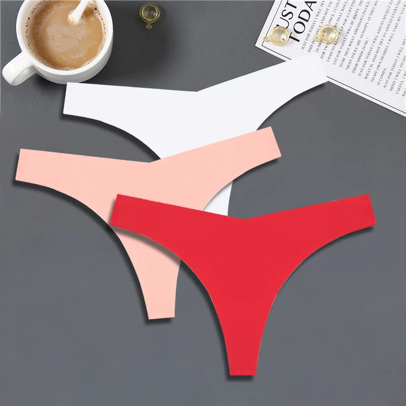 3-Pack Women’s Seamless Ice Silk Thongs