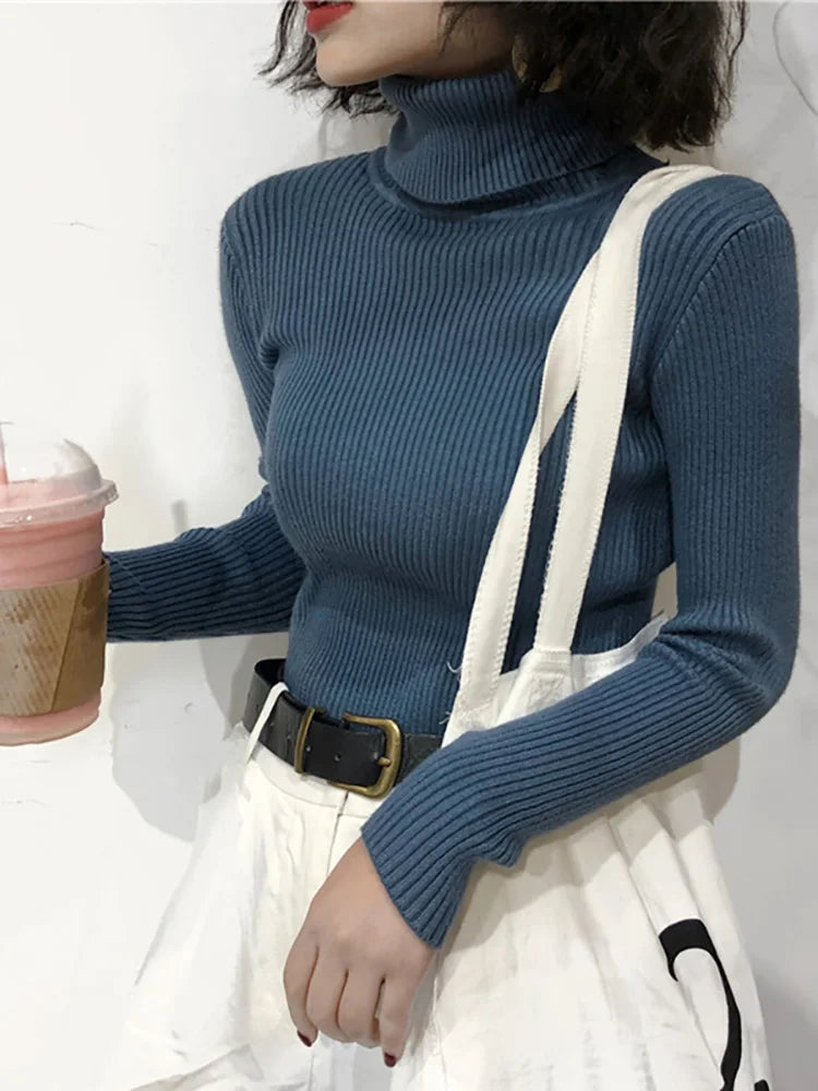 Women’s Turtleneck Slim Fit Knitted Pullover