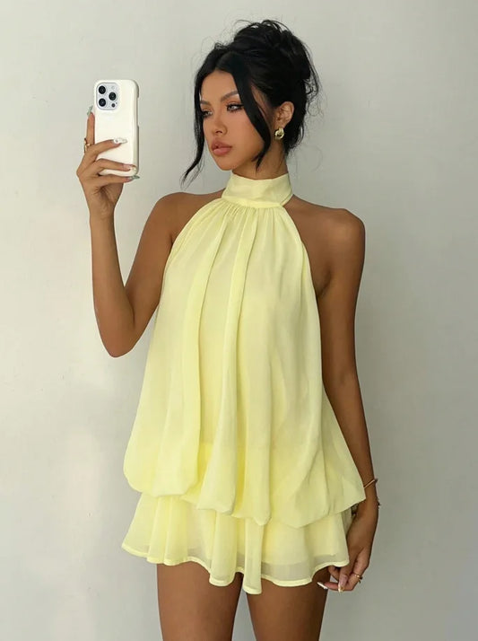 Slim Fit Tie Waist Summer Vacation Dress