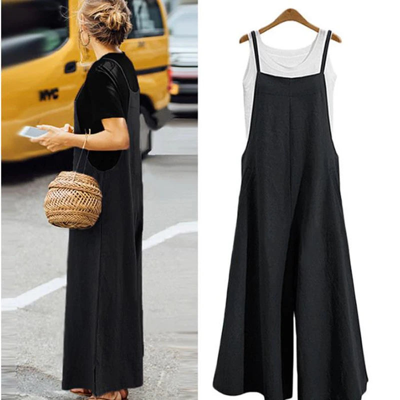 Women’s Casual Strap Wide-Leg Jumpsuit