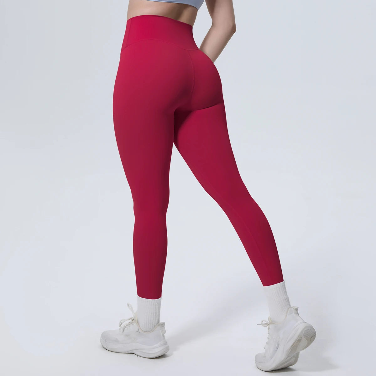 Summer Breathable Peach Buttocks Yoga Pants Solid Color High Stretch Sports Leggings Gym Push Up Outdoor Running Yoga Pants