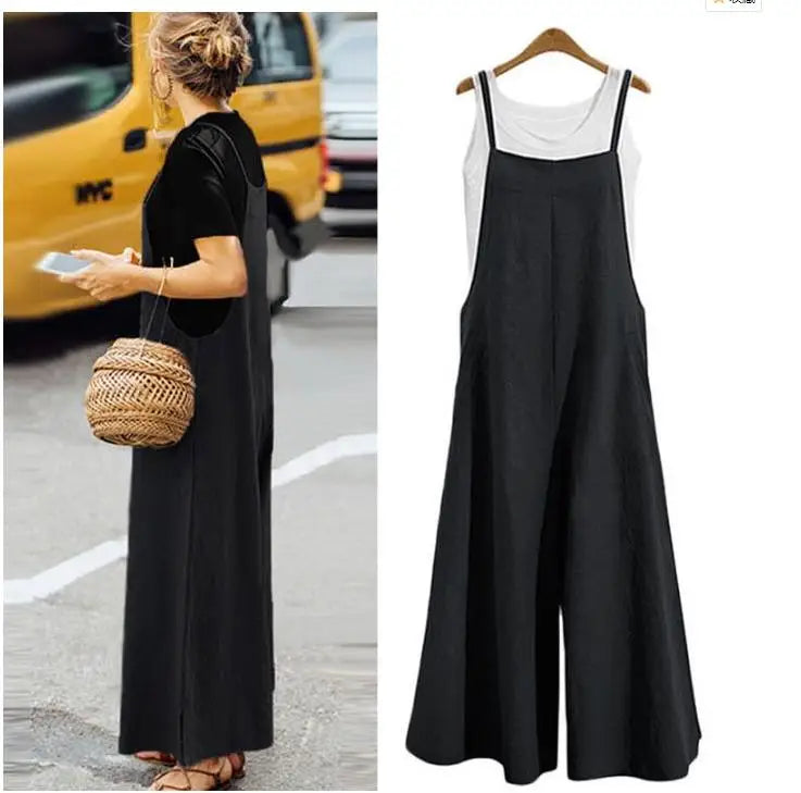 Women’s Casual Strap Wide-Leg Jumpsuit
