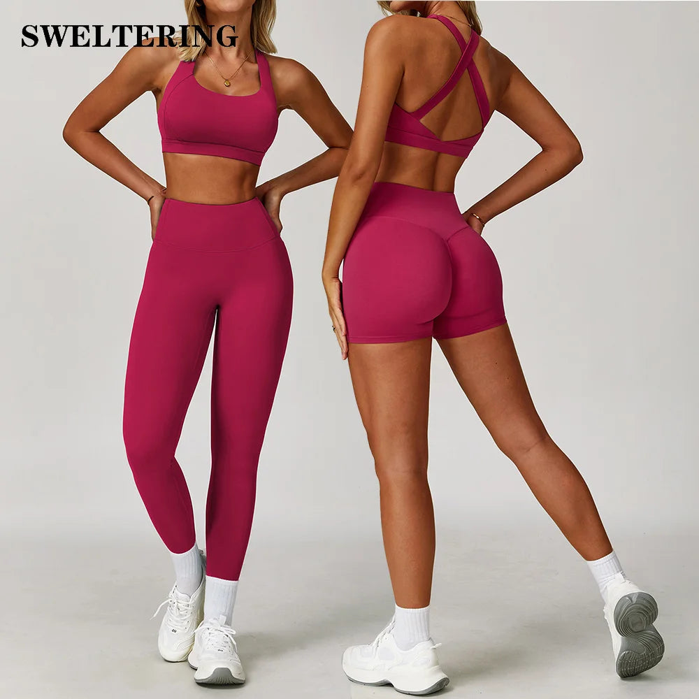 2-Piece Women’s High-Waist Leggings & Sports Bra Set