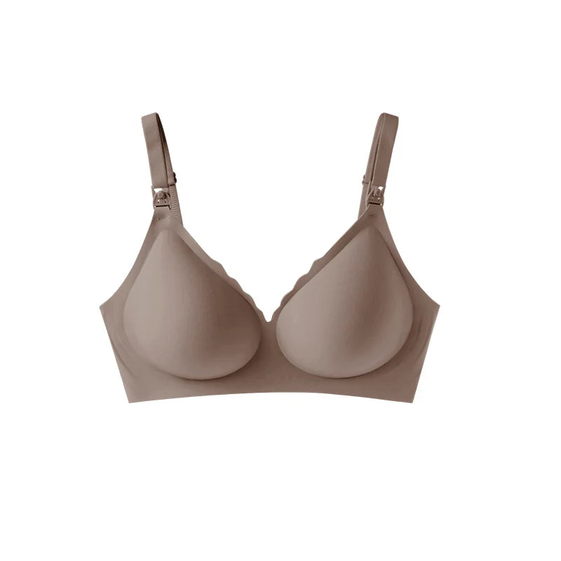 Seamless Wire-Free Breastfeeding Bra with Removable Pads