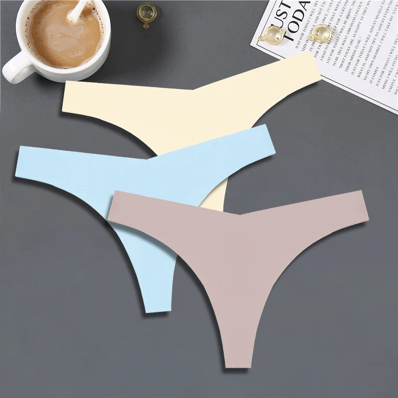 3-Pack Women’s Seamless Ice Silk Thongs