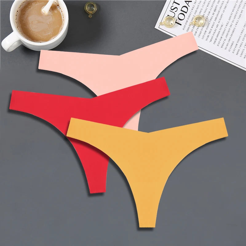 3-Pack Women’s Seamless Ice Silk Thongs