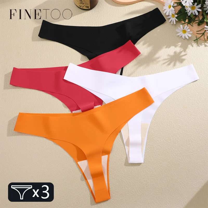 3-Pack Women’s Seamless Ice Silk Thongs