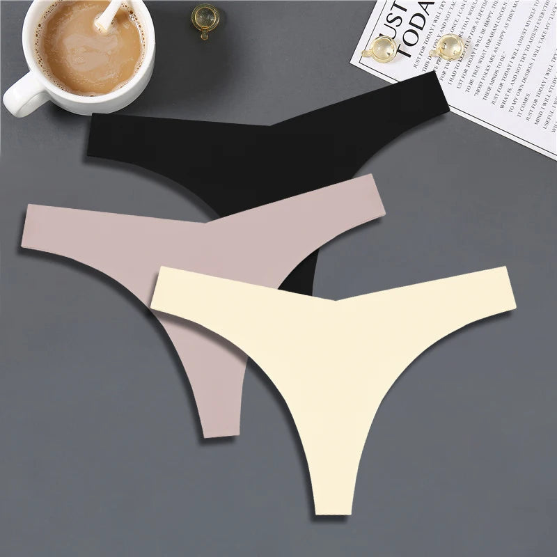 3-Pack Women’s Seamless Ice Silk Thongs