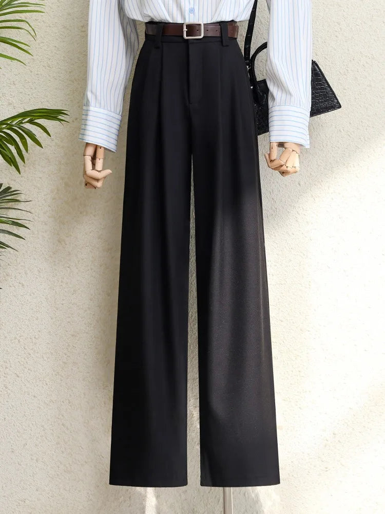 Women’s High-Waisted Pleated Wide-Leg Trousers