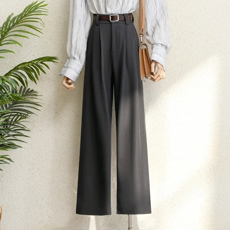 Women’s High-Waisted Pleated Wide-Leg Trousers