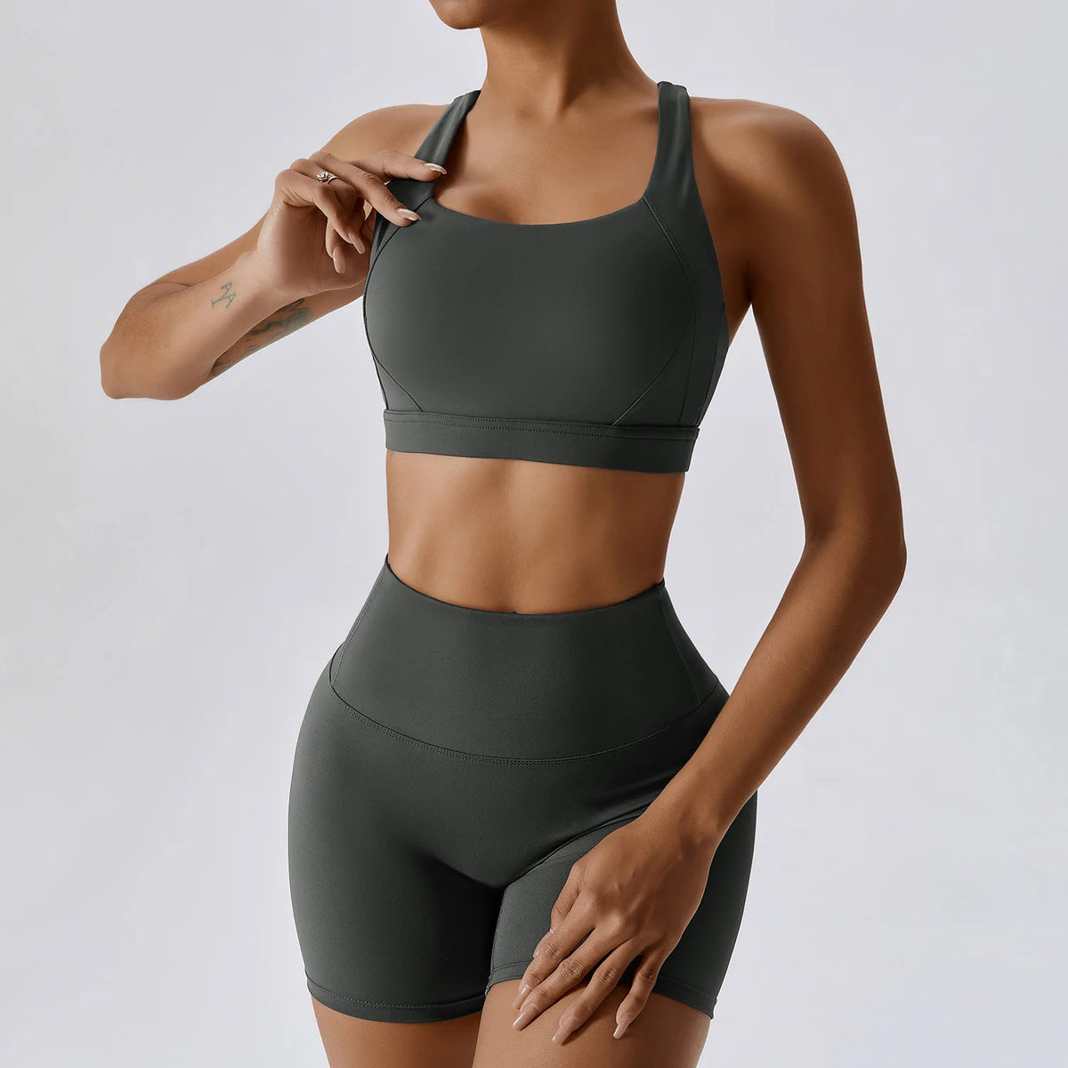 2-Piece Women’s High-Waist Leggings & Sports Bra Set