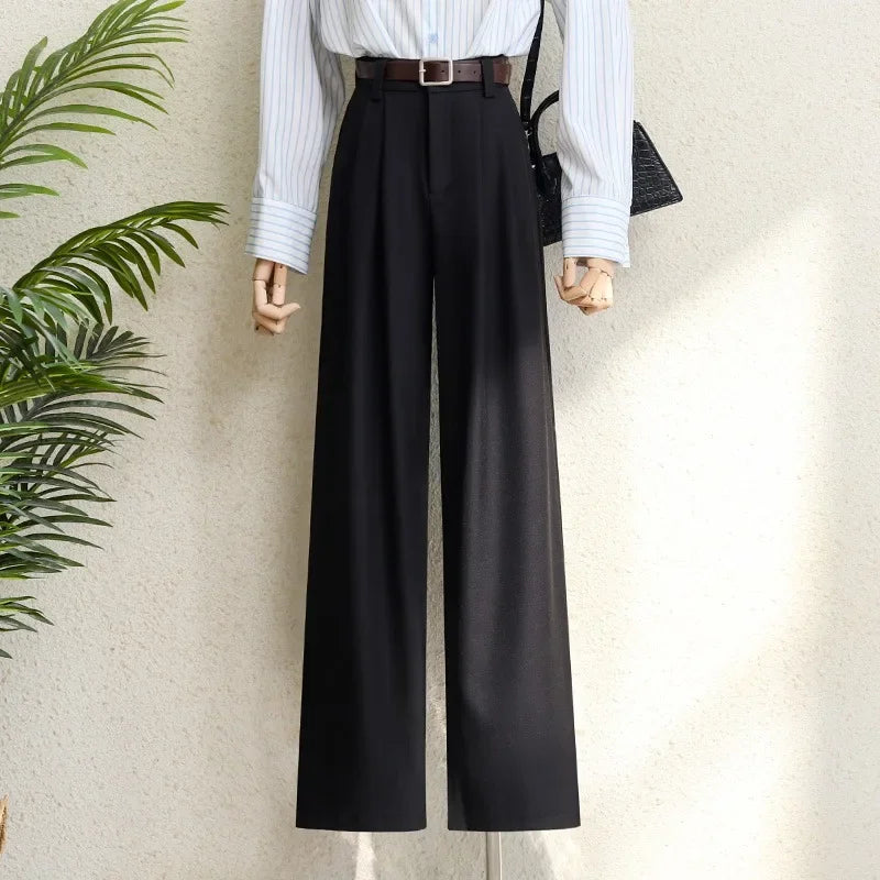 Women’s High-Waisted Pleated Wide-Leg Trousers