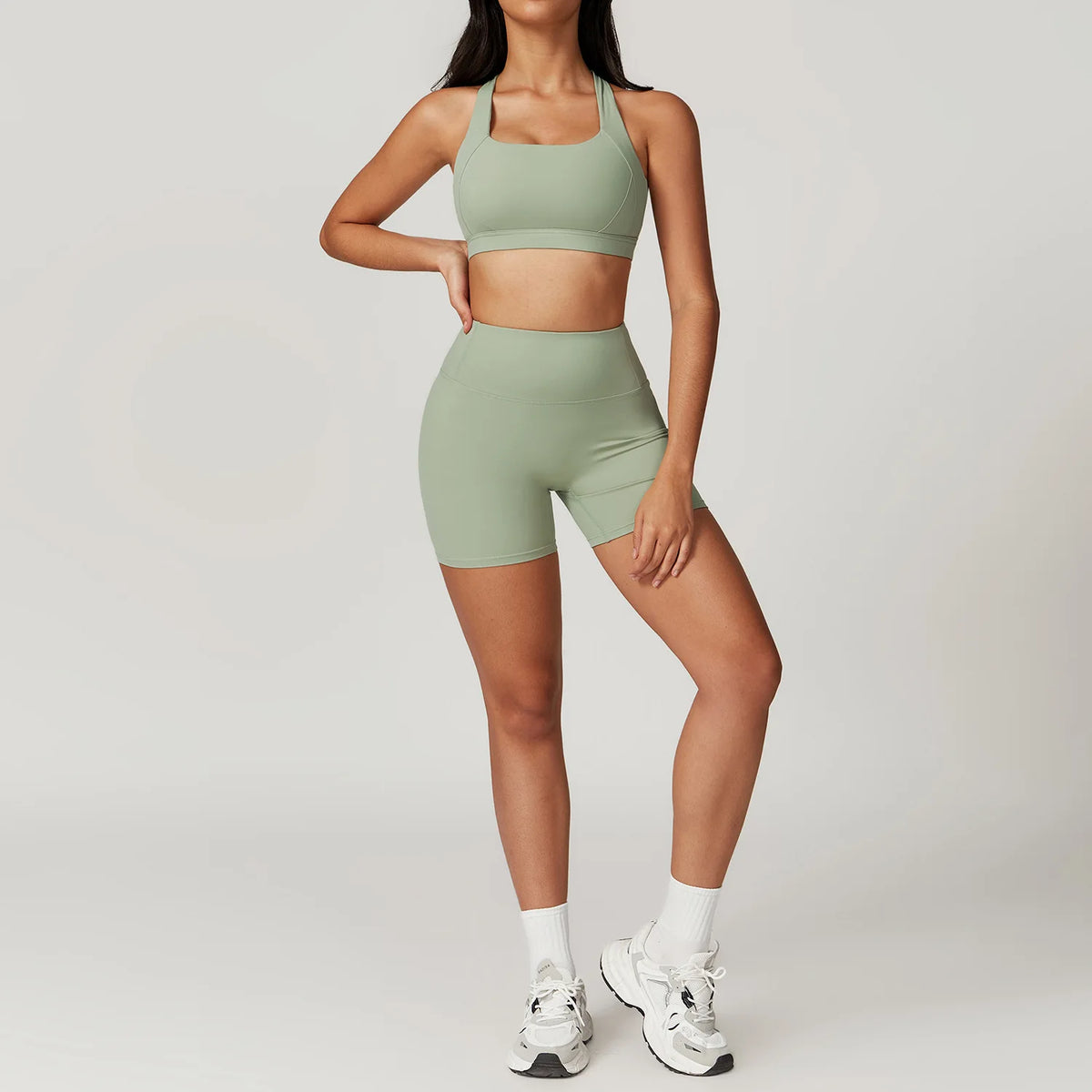 2-Piece Women’s High-Waist Leggings & Sports Bra Set