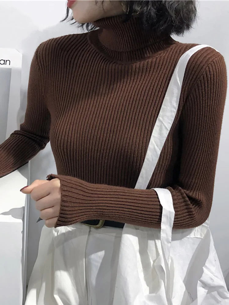 Women’s Turtleneck Slim Fit Knitted Pullover