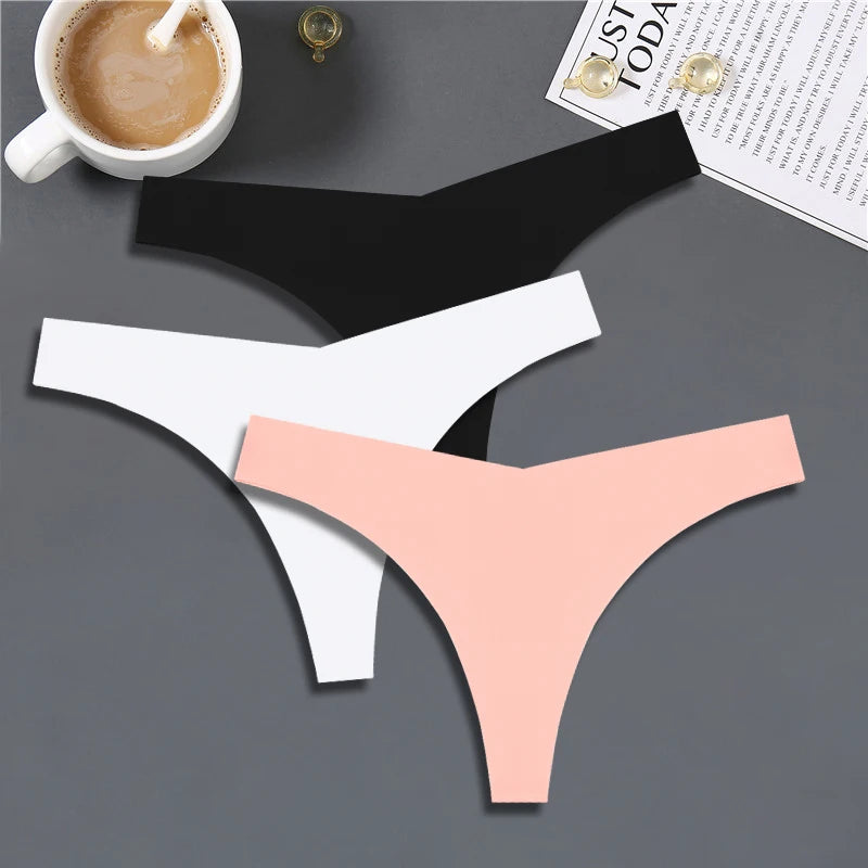 3-Pack Women’s Seamless Ice Silk Thongs