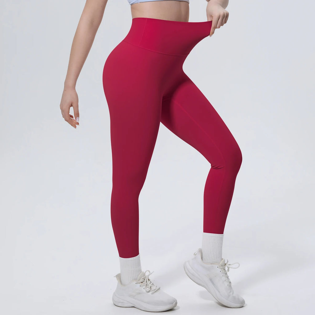 Summer Breathable Peach Buttocks Yoga Pants Solid Color High Stretch Sports Leggings Gym Push Up Outdoor Running Yoga Pants