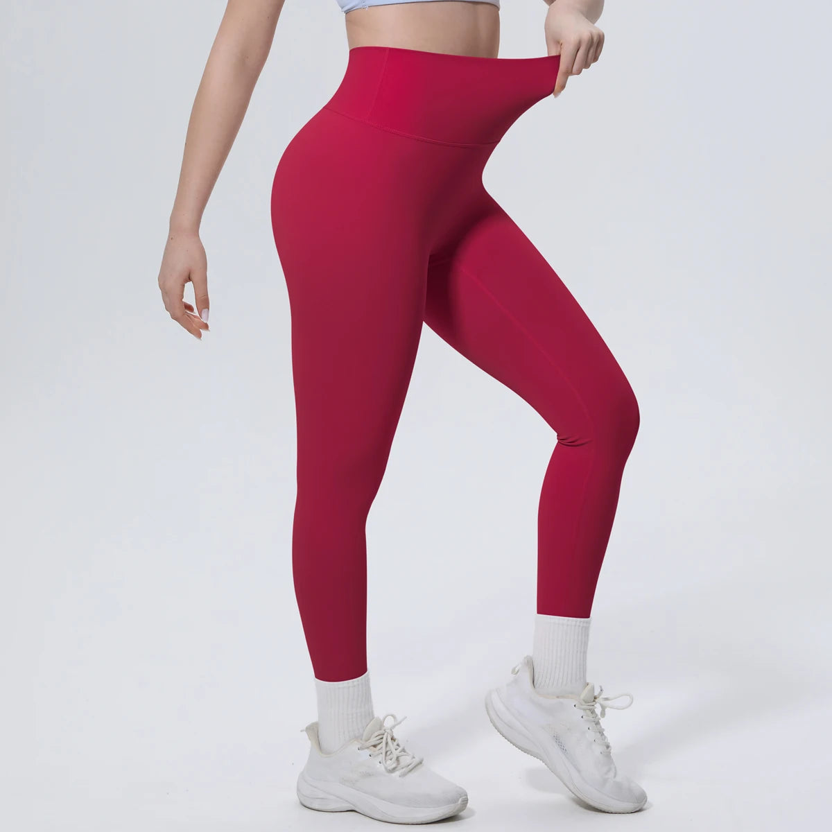 Summer Breathable Peach Buttocks Yoga Pants Solid Color High Stretch Sports Leggings Gym Push Up Outdoor Running Yoga Pants