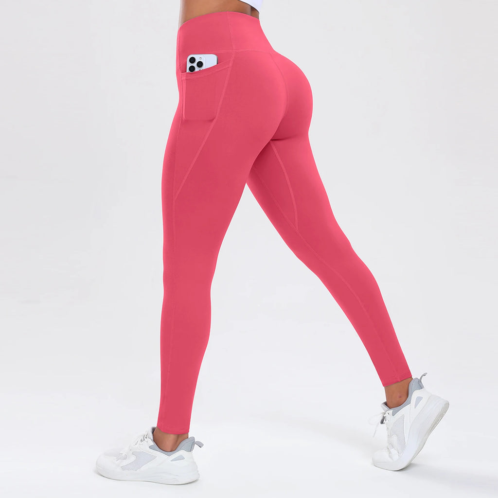 Yoga Pants with Pockets for Women Tummy Control Butt Lifting Sports Tights Slim Elastic Workout Leggings Casual Sportswear