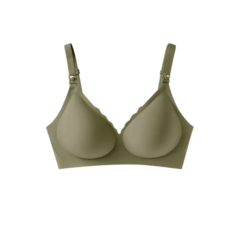 Seamless Wire-Free Breastfeeding Bra with Removable Pads