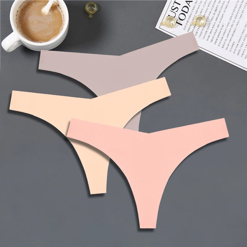 3-Pack Women’s Seamless Ice Silk Thongs